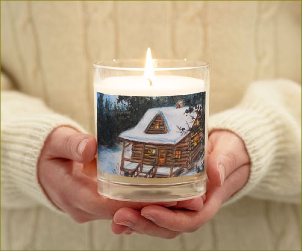 Cozy Cabin ~ Glass Jar Soy Wax Candle on Sale