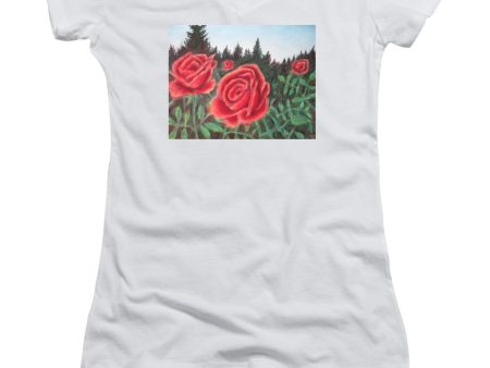 Pure Roses ~ Women s V-Neck For Discount